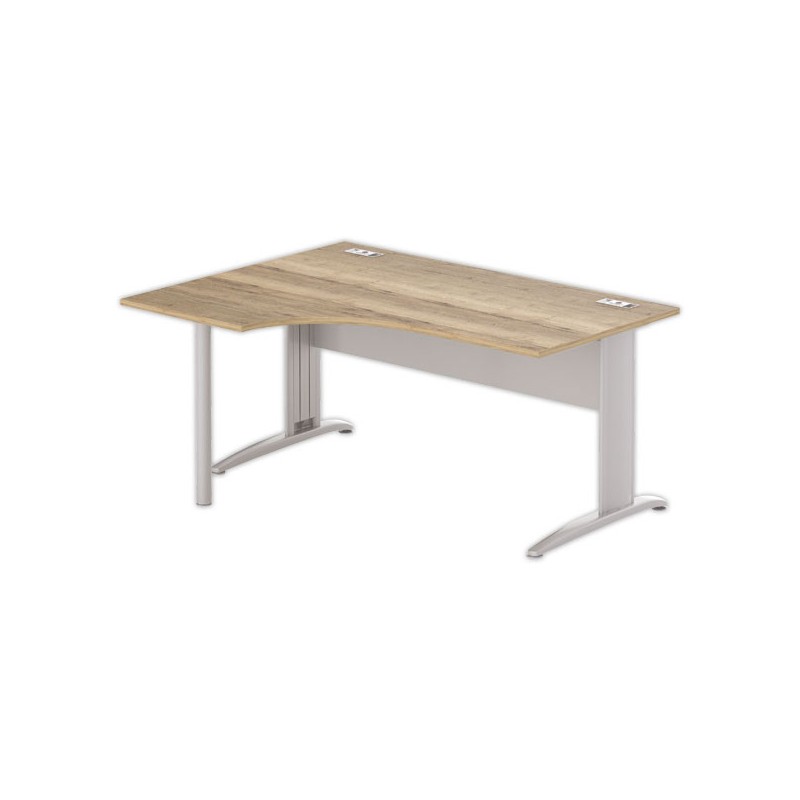 Bureau BUENOS AIRES compact retour à gauche 160X80 chêne veiné/alu - Fiducial Office Solutions