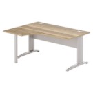 Bureau BUENOS AIRES compact retour à gauche 160X80 chêne veiné/alu - Fiducial Office Solutions