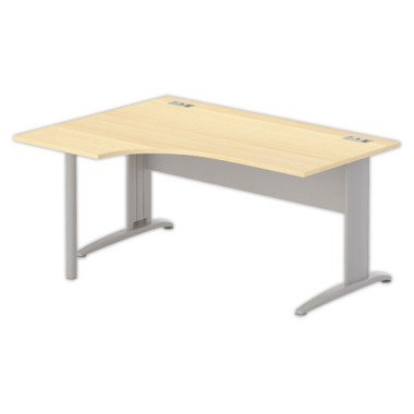 Bureau BUENOS AIRES compact retour à gauche hêtre/alu, L160 - Fiducial Office Solutions