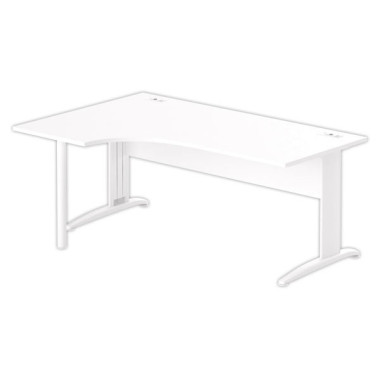 Bureau BUENOS AIRES compact retour à blanc/blanc, L180 - Fiducial Office Solutions