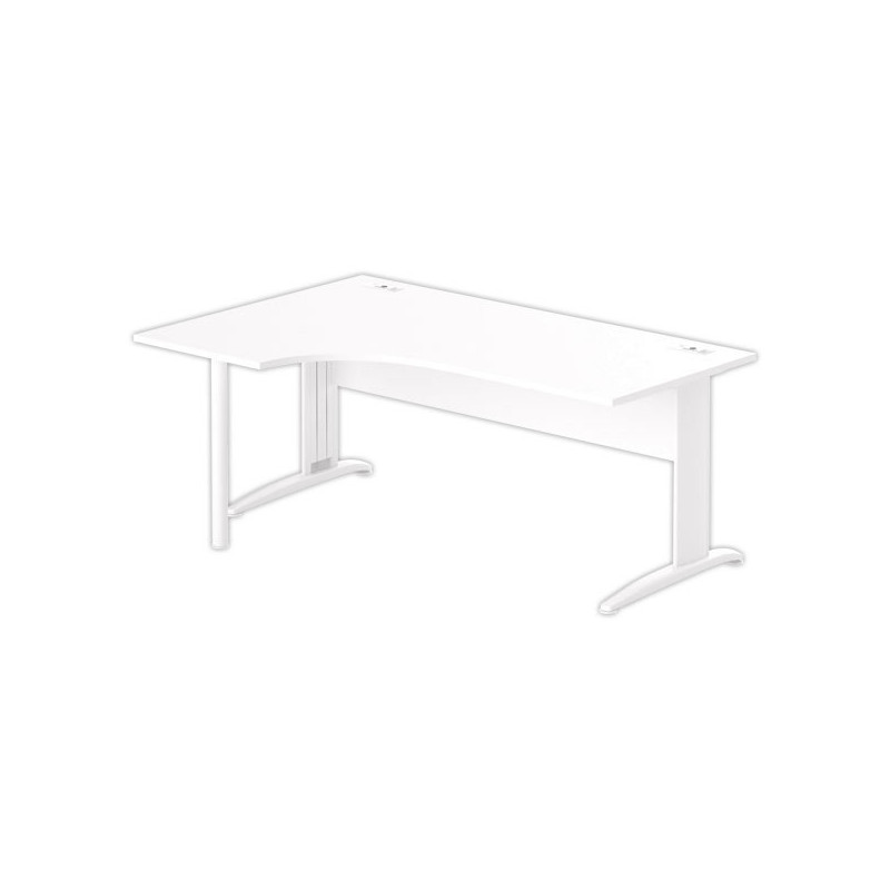 Bureau BUENOS AIRES compact retour à blanc/blanc, L180 - Fiducial Office Solutions