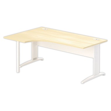 Bureau BUENOS AIRES compact retour à gauche hêtre/blanc, L180 - Fiducial Office Solutions