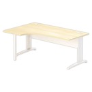 Bureau BUENOS AIRES compact retour à gauche hêtre/blanc, L180 - Fiducial Office Solutions