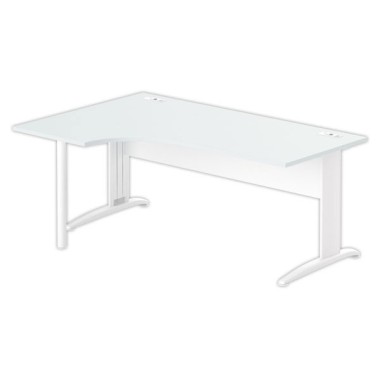 Bureau BUENOS AIRES compact retour à gauche gris/blanc, L180 - Fiducial Office Solutions