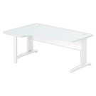 Bureau BUENOS AIRES compact retour à gauche gris/blanc, L180 - Fiducial Office Solutions