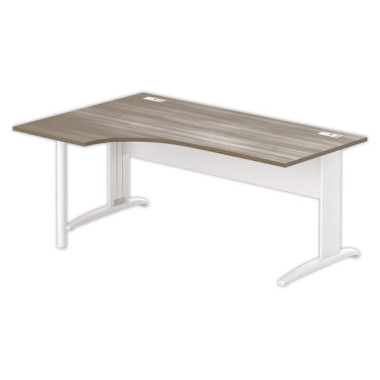 Bureau BUENOS AIRES compact retour à gauche noyer/blanc, L180 - Fiducial Office Solutions