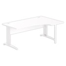 Bureau BUENOS AIRES compact retour à droite blanc/blanc, L180 - Fiducial Office Solutions