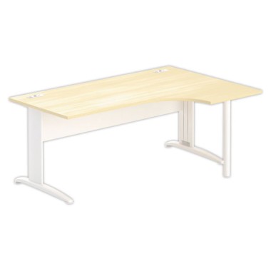 Bureau BUENOS AIRES compact retour à droite hêtre/blanc, L180 - Fiducial Office Solutions