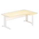 Bureau BUENOS AIRES compact retour à droite hêtre/blanc, L180 - Fiducial Office Solutions
