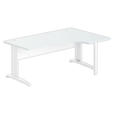 Bureau BUENOS AIRES compact retour à droite gris/blanc, L180 - Fiducial Office Solutions