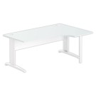 Bureau BUENOS AIRES compact retour à droite gris/blanc, L180 - Fiducial Office Solutions