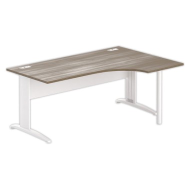 Bureau BUENOS AIRES compact retour à droite noyer/blanc, L180 - Fiducial Office Solutions