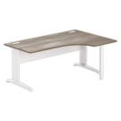 Bureau BUENOS AIRES compact retour à droite noyer/blanc, L180 - Fiducial Office Solutions