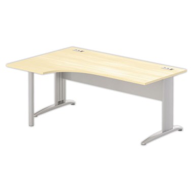 Bureau BUENOS AIRES compact retour à gauche hêtre/alu, L180 - Fiducial Office Solutions