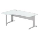 Bureau BUENOS AIRES compact retour à gauche gris/alu, L180 - Fiducial Office Solutions