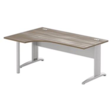 Bureau BUENOS AIRES compact retour à gauche noyer/alu, L180 - Fiducial Office Solutions