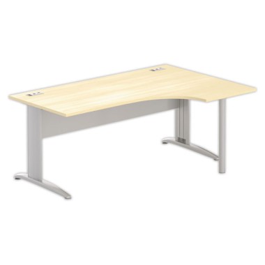 Bureau BUENOS AIRES compact retour à droite hêtre/alu, L180 - Fiducial Office Solutions