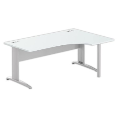 Bureau BUENOS AIRES compact retour à droite gris/alu, L180 - Fiducial Office Solutions