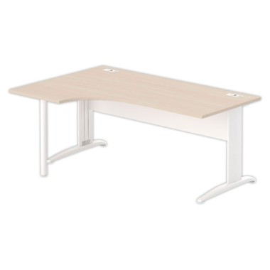 Bureau BUENOS AIRES compact retour à gauche acacia clair/blanc, L180 - Fiducial Office Solutions