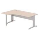 Bureau BUENOS AIRES compact retour à gauche acacia/alu, L180 - Fiducial Office Solutions