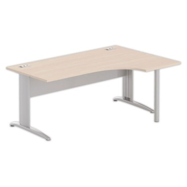 Bureau BUENOS AIRES compact retour à droite acacia/alu, L180 - Fiducial Office Solutions