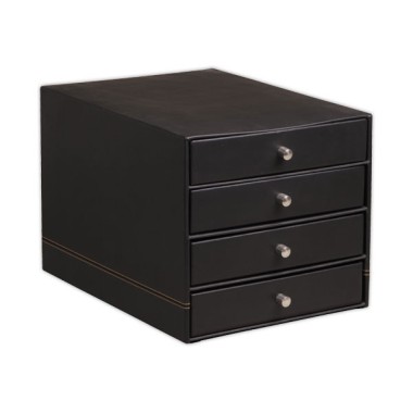 Module de classement Rhodiarama 4 tiroirs simili cuir italien - Noir - Rhodia