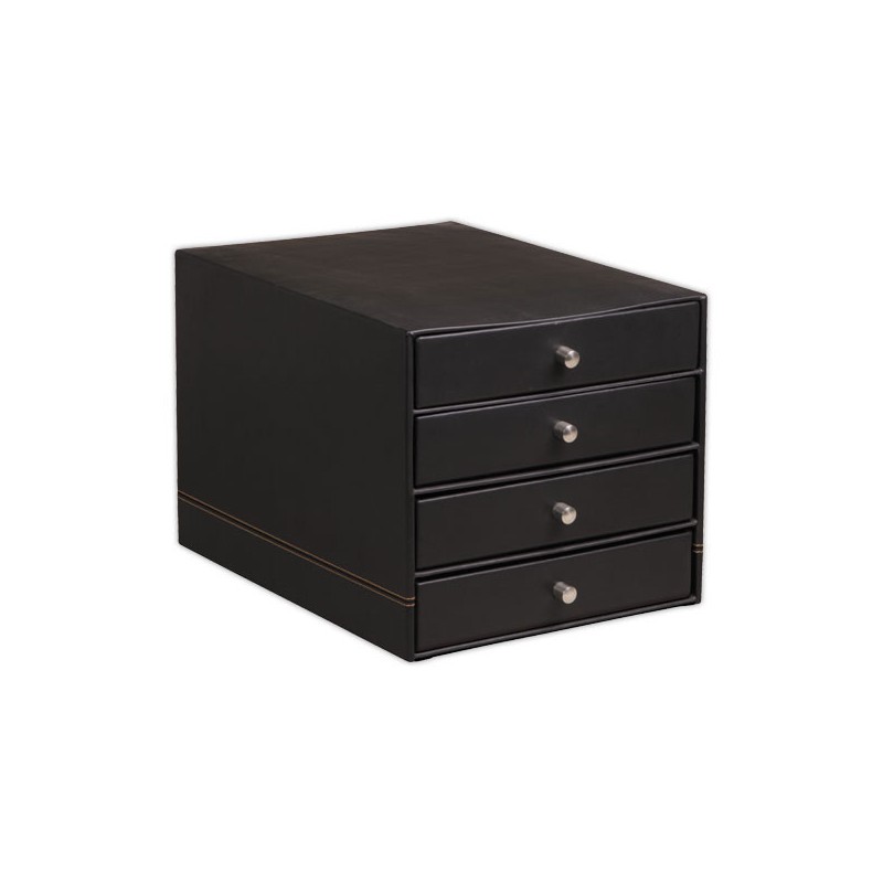 Module de classement Rhodiarama 4 tiroirs simili cuir italien - Noir - Rhodia