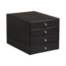 Module de classement Rhodiarama 4 tiroirs simili cuir italien - Noir - Rhodia