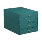Module classement Rhodiarama 4tiroirs simili cuir italien-Bleu pétrole - Rhodia