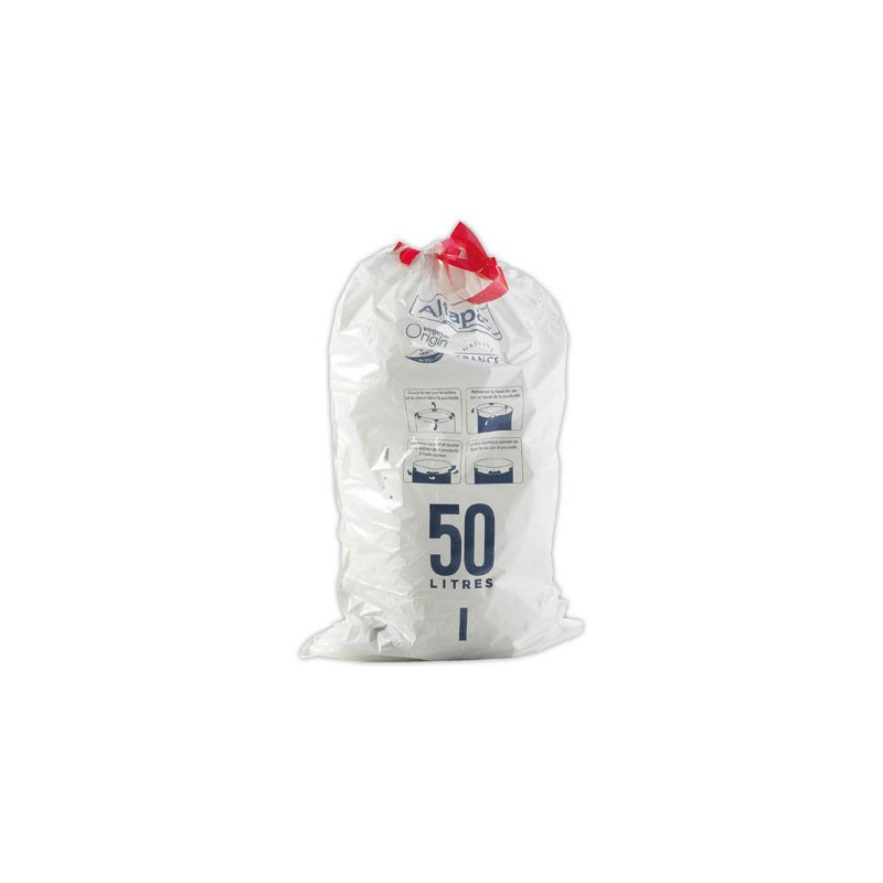 Sacs poubelle à liens élastiques - 50 litres x240 - Alfapac