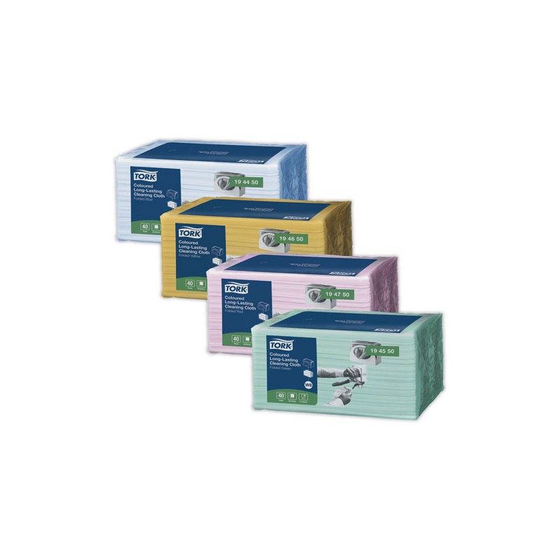 x40 chiffons nettoyants longue durée W8 x8 - Tork