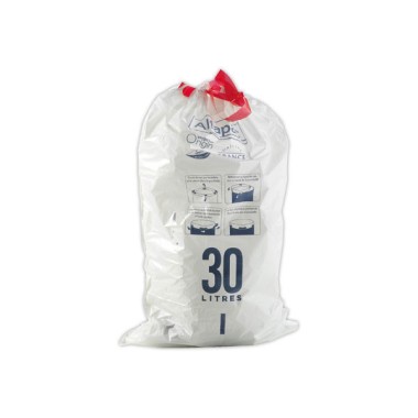 Sacs poubelle à liens élastiques - 30 litres x300 - Alfapac
