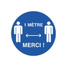 Adhésifs de prévention sol bleu, diamètre 35 cm x2 - Shopdeschefs