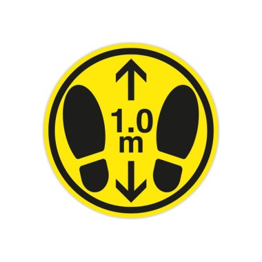 Adhésifs de prévention sol jaune, diamètre 35 cm x2 - Shopdeschefs
