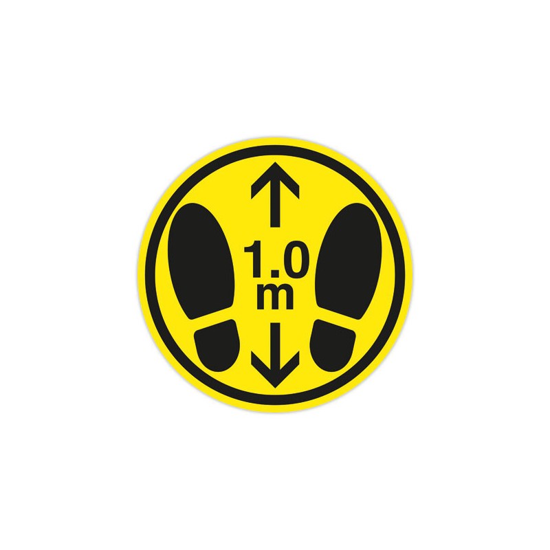 Adhésifs de prévention sol jaune, diamètre 35 cm x2 - Shopdeschefs