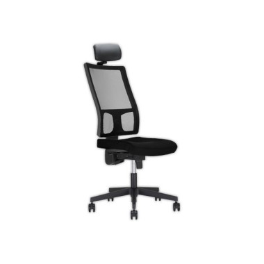 Siège Taktik synchrone tissu/dos résille noir+ tétière monté - Shopdeschefs