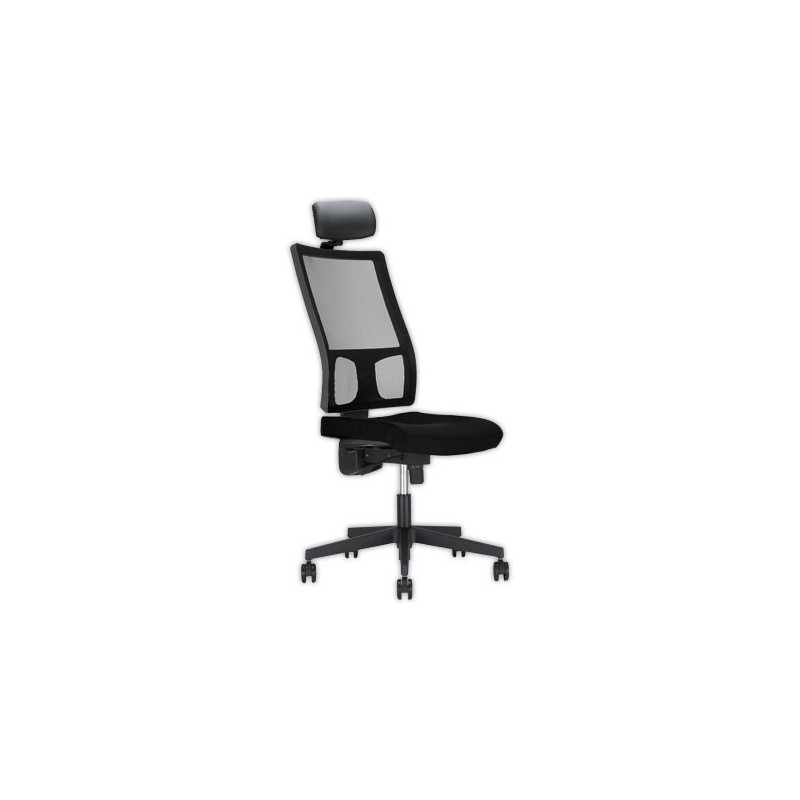 Siège Taktik synchrone tissu/dos résille noir+ tétière monté - Shopdeschefs