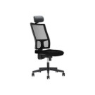 Siège Taktik synchrone tissu/dos résille noir+ tétière monté - Shopdeschefs