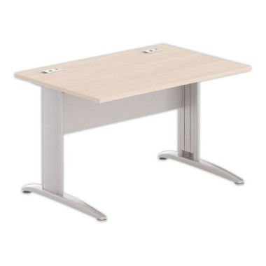 Bureau BUENOS AIRES 120 x 80 acacia -pieds aluminium - Fiducial Office Solutions