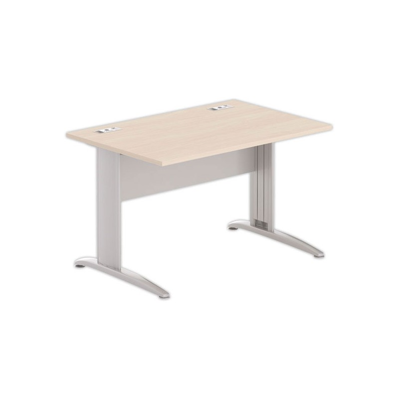 Bureau BUENOS AIRES 120 x 80 acacia -pieds aluminium - Fiducial Office Solutions