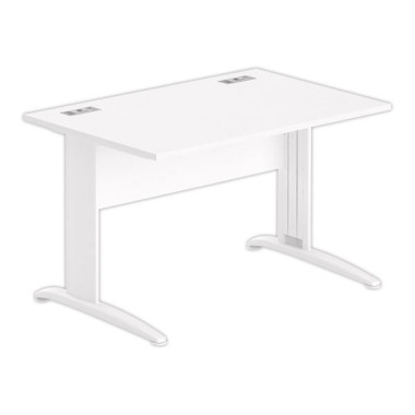 Bureau BUENOS AIRES 120 x 80 blanc - pieds blancs - Fiducial Office Solutions