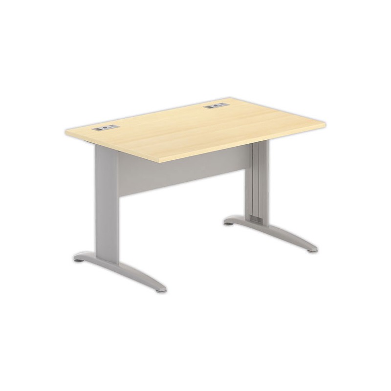 Bureau BUENOS AIRES 120 x 80 hêtre - pieds aluminium - Fiducial Office Solutions