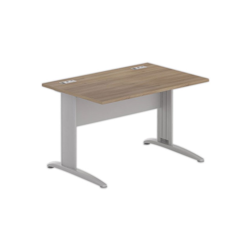 Bureau BUENOS AIRES 120 x 80 noyer - pieds aluminium - Fiducial Office Solutions