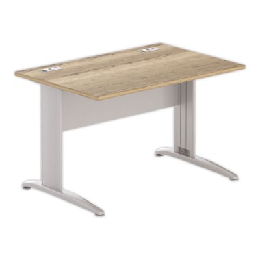 Bureau BUENOS AIRES 120 x 80 chêne veiné-pieds aluminium - Fiducial Office Solutions