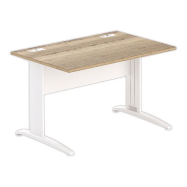 Bureau BUENOS AIRES 120 x 80 chêne veiné - pieds blancs - Fiducial Office Solutions