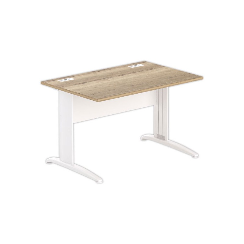 Bureau BUENOS AIRES 120 x 80 chêne veiné - pieds blancs - Fiducial Office Solutions