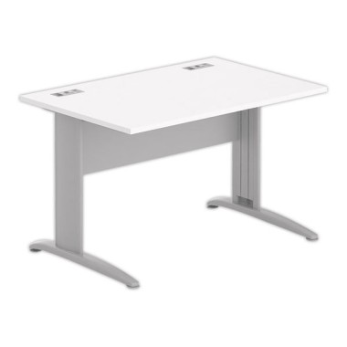 Bureau BUENOS AIRES 120 x 80 blanc - pieds aluminium - Fiducial Office Solutions