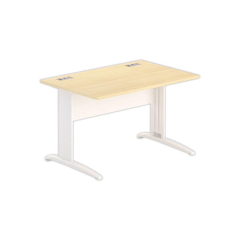 Bureau BUENOS AIRES 120 x 80 hêtre - pieds blancs - Fiducial Office Solutions