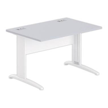 Bureau BUENOS AIRES 120 x 80 gris - pieds blancs - Fiducial Office Solutions