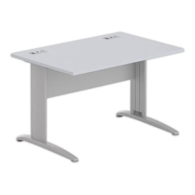 Bureau BUENOS AIRES 120 x 80 gris - pieds aluminium - Fiducial Office Solutions